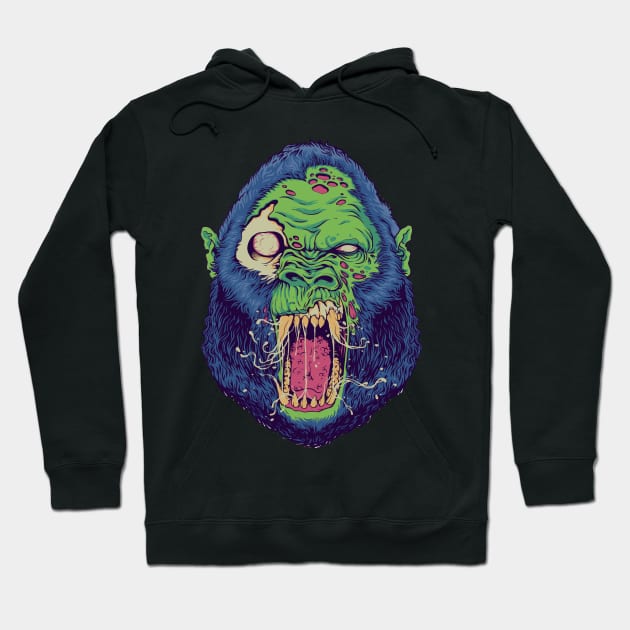 Zombie Martian green Gorilla attack Hoodie by SpaceWiz95